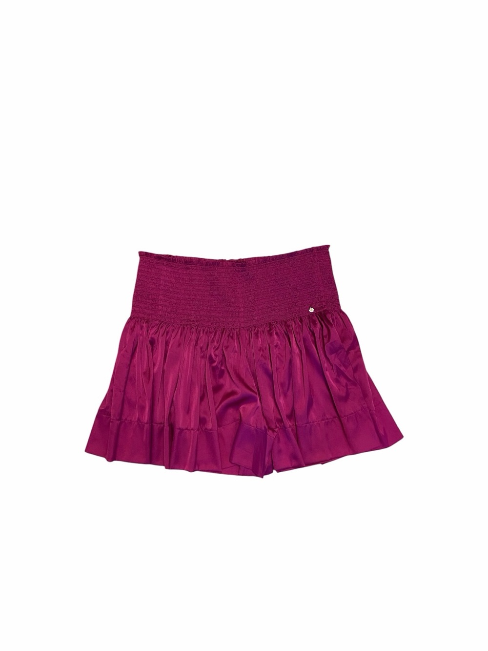NATURAL LIFE Magenta Smocked Ruffled Mini Skirt